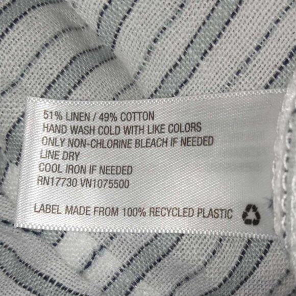 Universal Thead Blue White Striped Flutter Ruffle Sleeve Open Duster Cover NWOT - Picture 5 of 5